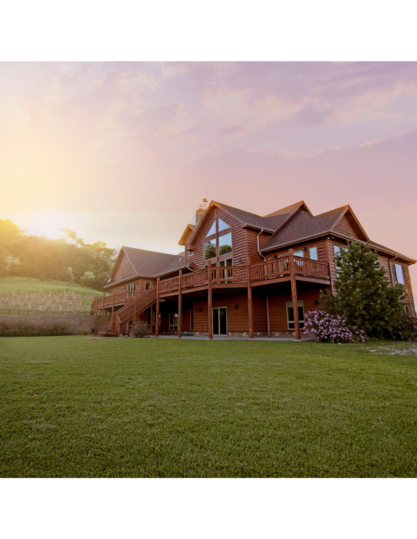 FHA-financed home at sunset